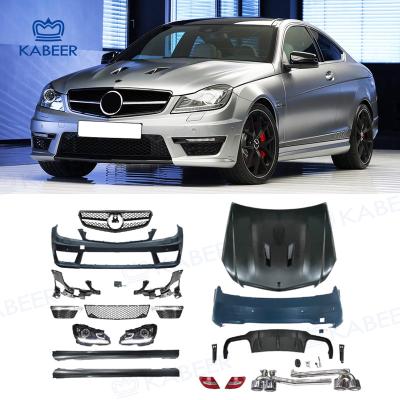 China Same As Genuine W204 Upgrade Body Kit For Benz Class 2008-2014 Modify To AMG C63 Style For Mercedes W204 Car Bumpers for sale