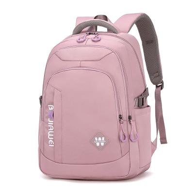 China Waterproof Backpack Children's Large Capacity College Student Schoolbag Solid Color Backpack for sale