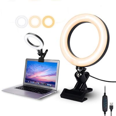 China 6 Inch Mini Remote Video Conferencing Lighting Selfie Led Photography Ring Light For Laptop Computer Live Streaming Desktop for sale