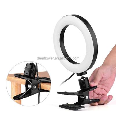 China Mini New Mult Small Smart Usb Charging Clip On Computer Laptop Conference Ring Light For Remote Working Live Streaming for sale