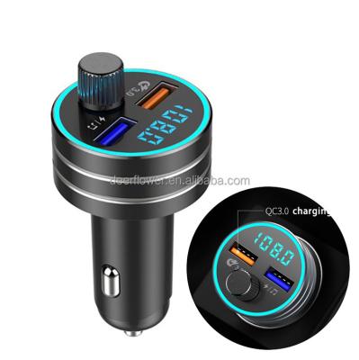 China Car MP3 Player Car FM Transmitter Dual USB FM Car Phone Charger USB Car MP3 Player Kit Stereo Music Playing BT Transmitter Accessories QC3.0 With Led Display for sale