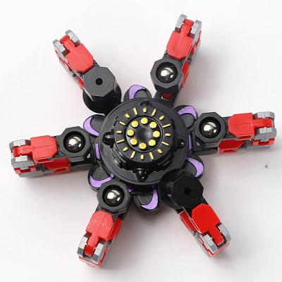 China Relieve Stress Toy Colorful Hand Toy Fidget Spinners Stress Reliever Chain Toys Sensory Fingertip Toy Robot Transformed Fingertip Spinner For Kid for sale