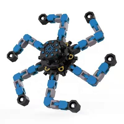 China Relieve Stress Toy New Arrival Transformable Fingertip Turning Toy Creative Cool Diy Mechanical Robot Chain Hand Spinner fidgety person toy for sale