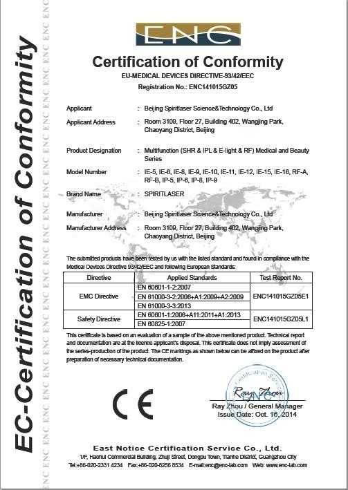 CE - Beijing Spiritlaser Science & Technology Co., Ltd.