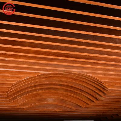 China Artistic Aluminum Wood Color Curved Baffle Ceiling Ceilings (ISO9001, CE) for sale