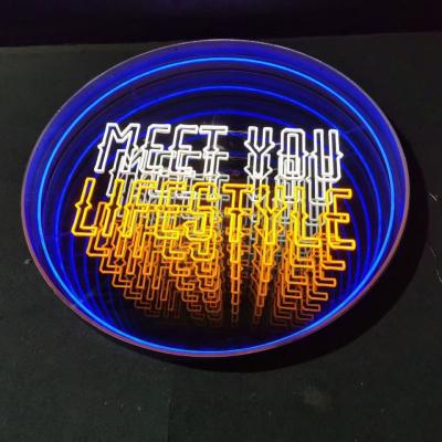 China 3D LANDSCAPE Design 3D Magical Infinity Mirror Customs Lead Neon Light Signs For Party Events Wedding Wall Decor for sale