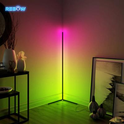 China Dropshipping Rebow Functions Lighting In Dimmable Colorful Corner Lamp Nordic Standing Light RGB Floor Lamp Nordic Standing Light for sale