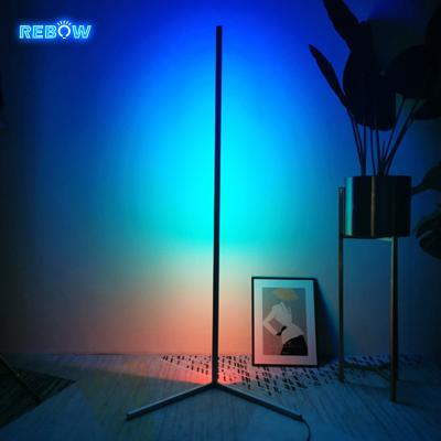 China Lighting Functions Rebow Drop Shipping Minimalist RGB Light Europe Corner Tripod LED Remote Control Modern Nordic Floor Lamp for sale