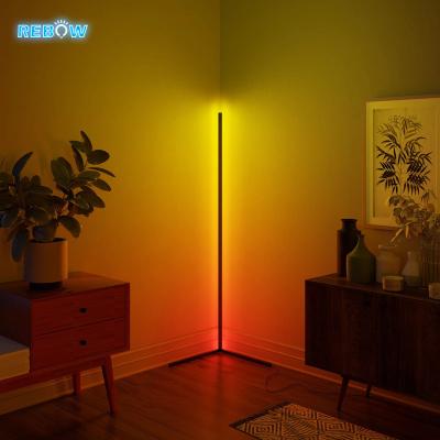 China Lighting Works Rebow Modern Simple Luxury Nordic Europe Standing Contemporary LED Tripod Shelf Corner RGB Floor Lamp for sale