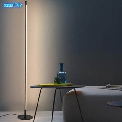 China Lighting Works Rebow Ready To Boat OEM ODM Tripod Circle Contemporary Aluminum Shelf Living Room Led RGB White Remote Corner Floor Lamp for sale