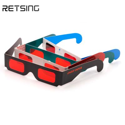 China PET Decoder Red Red Paper Glass Cardboard 3D Glasses Custom Secret Reveal Glasses for sale