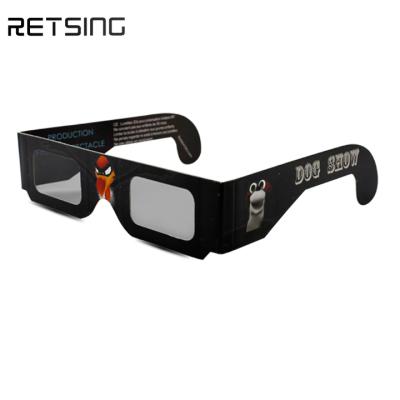 China 2*250g anaglyph 3d paperboard custom cardboard glass linear polarized logo 3d glasses custom for sale