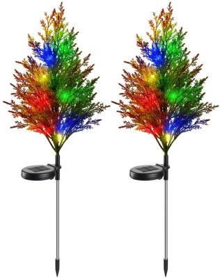 China Garden Decorative Multi Color Solar Lawn Patio Light Changing Christmas Pine Flower Tree Stake Waterproof Outdoor Led Light for sale