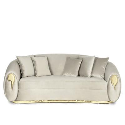 China AlibabaSelect Leather Sofa Gold Frame Sectional Sofas Molded Italian Modern Leather Sofa Gold Frame Sectional Sofas for sale