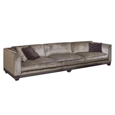 China Velvet Sectional Leisure Furniture Living Room Villa Sofa Modern Nordic 3 Seater Metal Base Sofa for sale