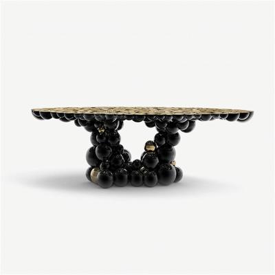 China Luxury Dining Tables Gold Leaf European Style Stainless Steel Kitchen Table Luxury Solid Glass Dining for sale