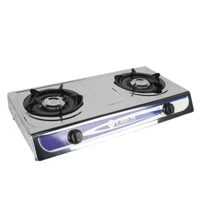 China Household Double Burner Gas Stove For Home Use Stainless Steel Cooking Gas Cooktops for sale