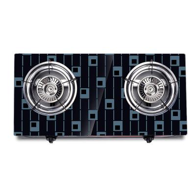 China Household Table Gas Stove 0.6mm Tempered Glass Homeuse 2 Burner Gas Cooker for sale