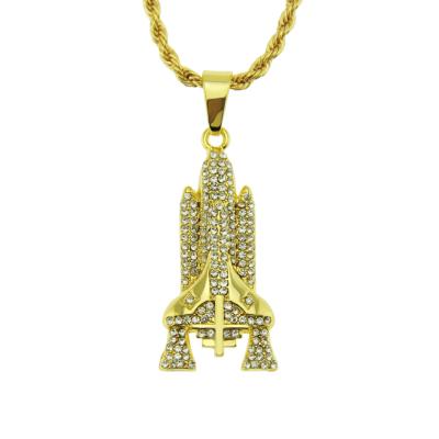 China CLARMER'S CLASSIC Necklaces Hip Hop Diamond Personalized Rocket Pendant Necklace for Woman and Men for sale