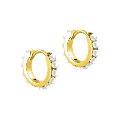 China NEW FASHIONABLE CLARMER Hot Selling S925 Pearl Stud Earrings 18k Classic Gold Plated Ear Cuff Sterling Silver Earrings For Women for sale