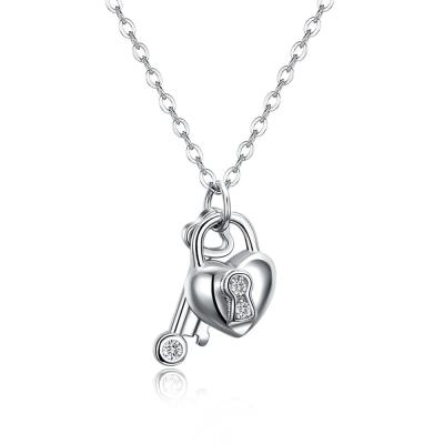 China Other 2019 Hot Selling Silver Zircon Necklace Heart Pendant Jewelry Sterling Silver 925 Head Jewelry Pendant Necklace For Women for sale