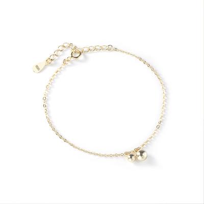 China Other Hot Sale Simple Design Jewelry 925 Gold Plated Bracelet Sterling Silver Jewelry Chain Tiny Korean Pearl Bracelet For Women for sale