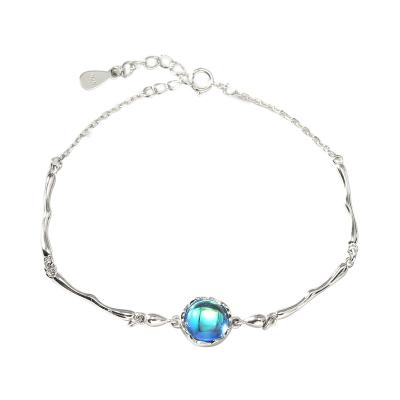 China Other Blue Chain Bracelet Crystal Korean Mermaid Bracelet 925 Sterling Silver Jewelry Tiny Bead Hot Sale Simple Jewelry For Women for sale