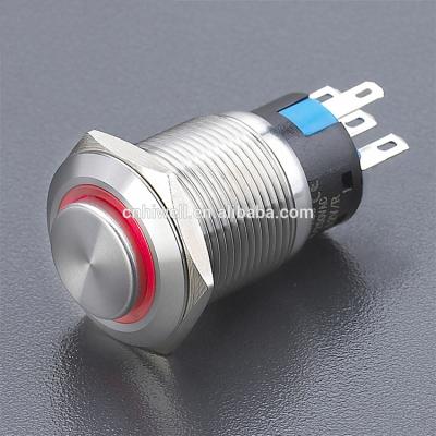 China Metal Ring LED Illuminated Push Button Switch Push Button LA16JSH-E for sale