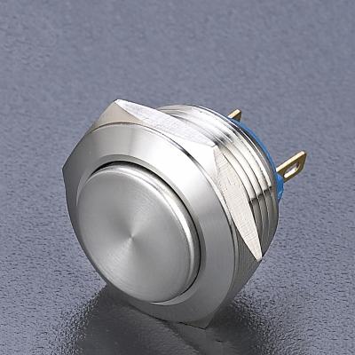 China 16mm 2A IP65 Industrial Anti Vandal Metal Push Button Switch JS16F-10/J for sale