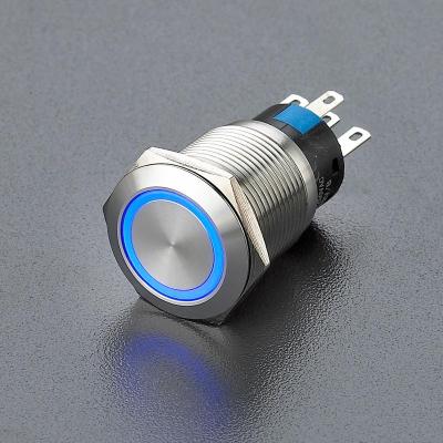 China Professional manufacturing flat round led metal push button switch LA19AJS for sale