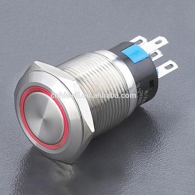 China Manufacturers Stainless Steel LED Illuminated Push Button Switch LA19AJS for sale