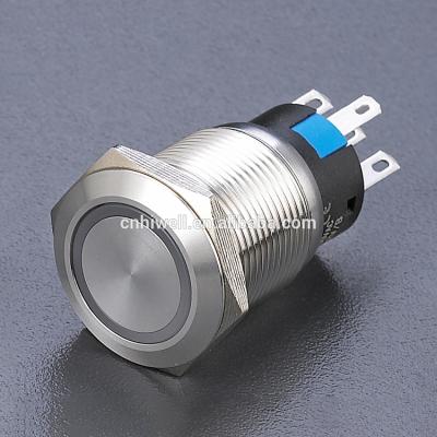 China LA19AJS-11E LA19AJS-11E Ring Illumination 19mm Stainless Steel LED Metal Push Button Switch for sale