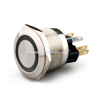 China 1NO1NC Latching Type Stainless Steel Antivandal Switch 22mm JS22F-11E for sale