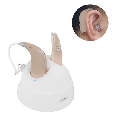 China Rechargeable Digital bluetooth ELHearing Premium Small Behind The Ears Silicone Earphone Rubber Hearing Aids For Deaf for sale