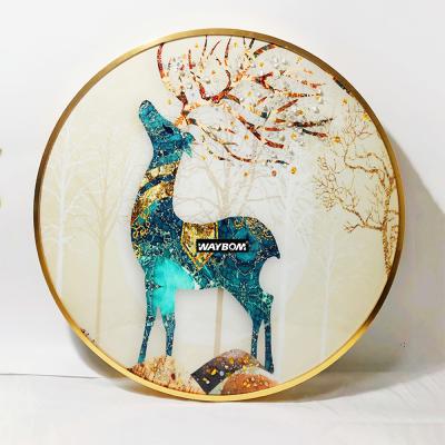 China Waybom Art Wall Mounted Metal Photo Home Decorative Picture Decoration Round Aluminum Frame for sale