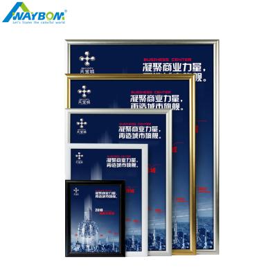 China Cheap Outdoor Custom Morden Waybom 24x36in Clip A2 Aluminum Black Silver Instant Notice Posters Frame for sale