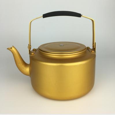 China Durable plastic handle aluminum yellow tea kettle JOINS certificate to middeast for sale