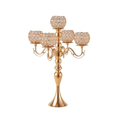 China All Wholesale OEM Wedding Centerpieces Iron Floor Crystal Candelabra for sale