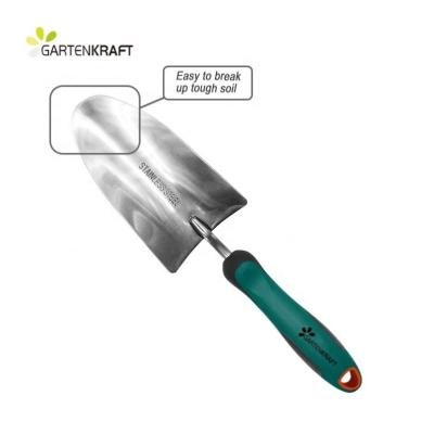 China Ergonomically Designed Stainless Steel GARTENKRAFT Soft Contoured Handles Stainless Hand Gardening Trowel for sale