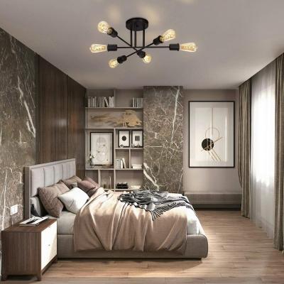 China Modern 6 Lights Flush Mount Kitchen Light Fixtures Easy Assembled Ceiling Light Fixtures For Bedroom Living Room for sale