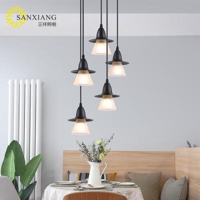 China Modern Contemporary Minimalist Dining Room Ceiling Hanging Black E27 Chandeliers Pendant Lights for sale