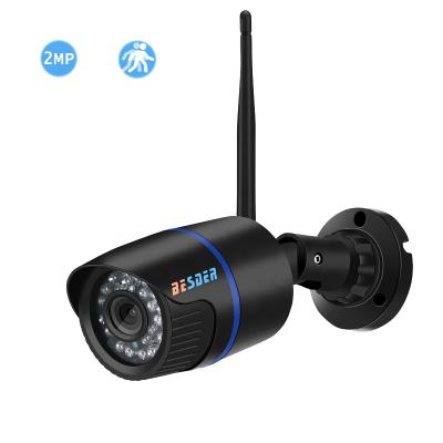 China BESDER NIGHT VISION Black IP CCTV Camera 1080P 24 PCS IR LED IR Night Camera Wireless Surveillance Waterproof IP Camera Wifi for sale