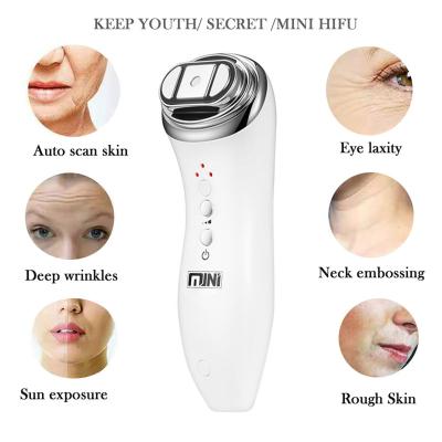 China Anti Puffiness 2 in 1 Mini Face Lift Ultrasound Rf Skin Care Massager Anti Wrinkle Tightening Device for sale