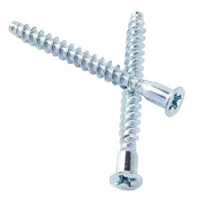 China Pozi Drive Confirmat Deep Hole 5*50mm Flat Screw Furniture Screw Connection Screw for sale