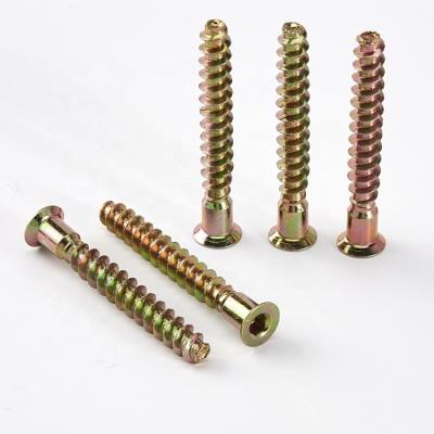 China M7X50 Flat Wholesale Yellow / White Galvanized Furniture Screws Confirmat Screw for sale