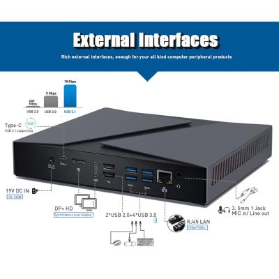 Cina Pro Inte1 I9 9880H mini computer doppio industriale del PC di LAN Mini di gigabit dell'esposizione dello SSD 256GB del PC 8GB DDR4 Nvme M.2 di vittoria 10 in vendita