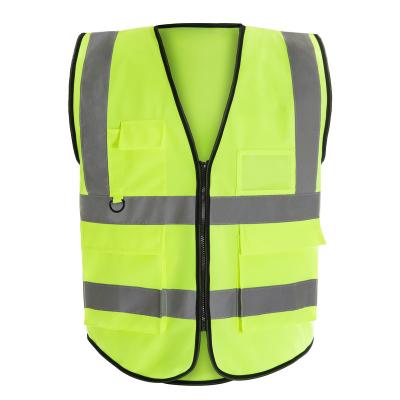 China Logo EN ISO 204711 Comfortable Custom Class 2 Good Quality Safety Reflective Vest With Pockets Zipper for sale