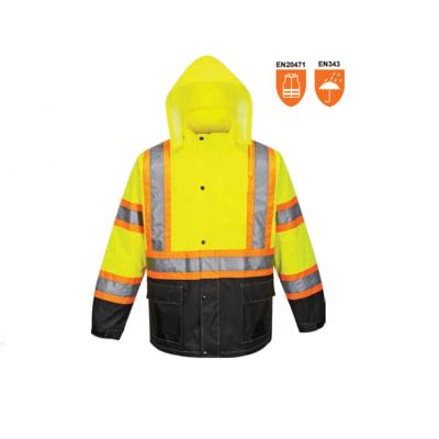 China Water Proof Customize High Visibility Waterproof Clothing Safeti Windproof Reflective Waterproof Jacket for sale