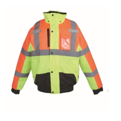 China Water Resistant 100% Polyester 300D Oxford PU Coating Orange Hi Strength Waterproof Safety Printed Winter Jacket for sale