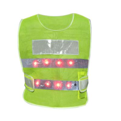 China INSTANT Wholesale Fluorescent Yellow High Visibility LED Factory Mesh Safety Reflective Vest With Led Light For Safety Workwear for sale